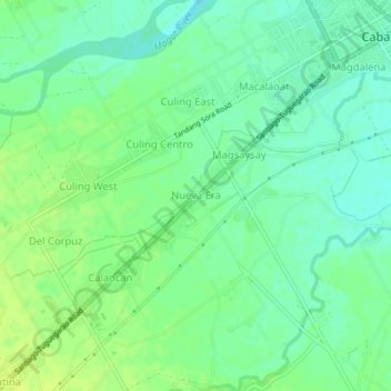 Carte topographique Nueva Era, altitude, relief