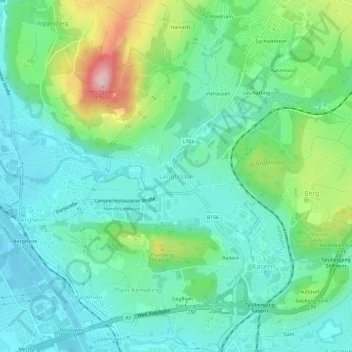 Carte topographique Lengfelden, altitude, relief