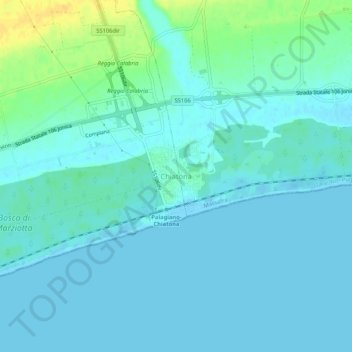 Carte topographique Chiatona, altitude, relief