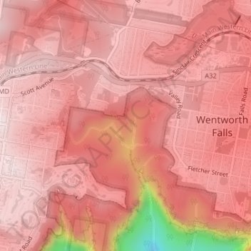 Carte topographique Edinburgh Castle Rock, altitude, relief
