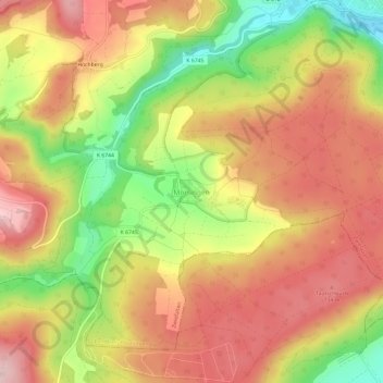 Carte topographique Mörsingen, altitude, relief