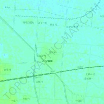Carte topographique 河沙镇, altitude, relief