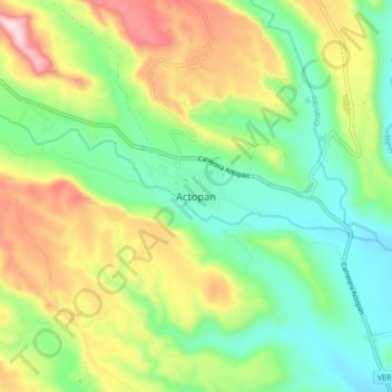 Carte topographique Actopan, altitude, relief