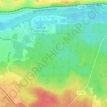 Carte topographique Carrefour de Sermaise, altitude, relief