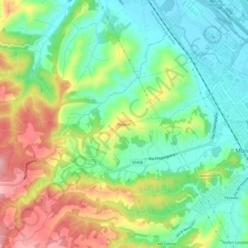 Carte topographique Ricasoli, altitude, relief