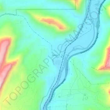 Carte topographique Cameo, altitude, relief