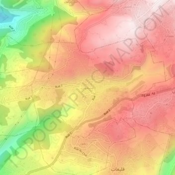 Carte topographique Ashqout, altitude, relief