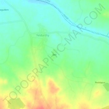 Carte topographique Seri, altitude, relief