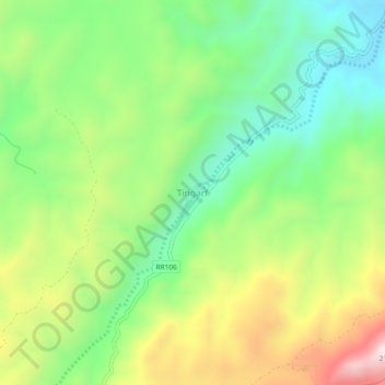 Carte topographique Tingarf, altitude, relief