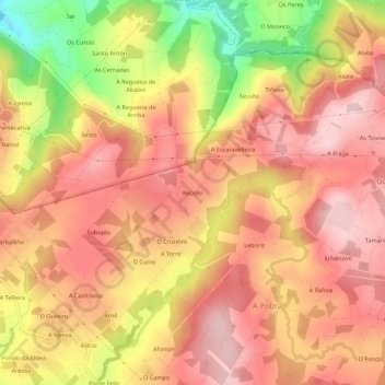 Carte topographique Recelle, altitude, relief