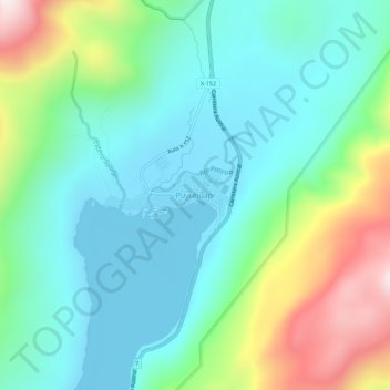 Carte topographique Puyuhuapi, altitude, relief