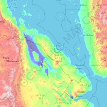 Carte topographique Debub-Keih-Bahri, altitude, relief
