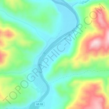 Carte topographique Elk Bend, altitude, relief