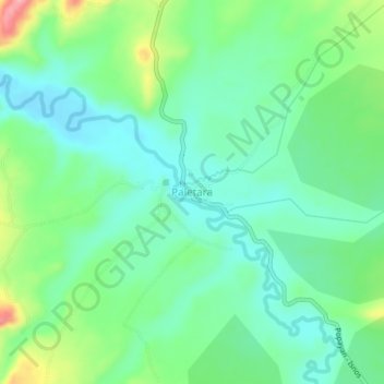 Carte topographique Paletara, altitude, relief