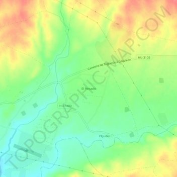 Carte topographique El Pintado, altitude, relief