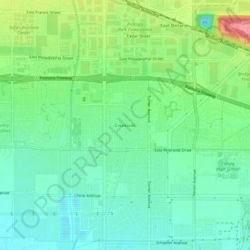 Carte topographique Creekside, altitude, relief