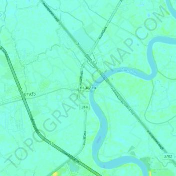 Carte topographique Tha Sa-an, altitude, relief