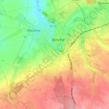 Carte topographique Cour Morneau, altitude, relief