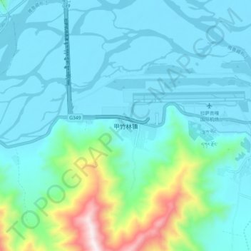 Carte topographique Gyazhugling, altitude, relief