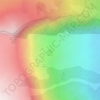 Carte topographique Cratère Haug, altitude, relief