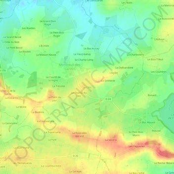 Carte topographique Le Clos, altitude, relief