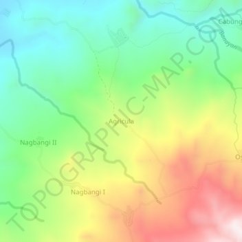 Carte topographique Agricula, altitude, relief