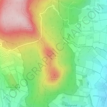 Carte topographique Bensberg, altitude, relief