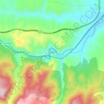 Carte topographique Somaén, altitude, relief