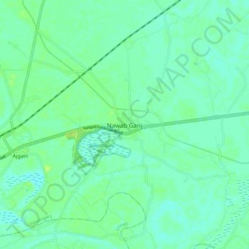 Carte topographique Nawab Ganj, altitude, relief