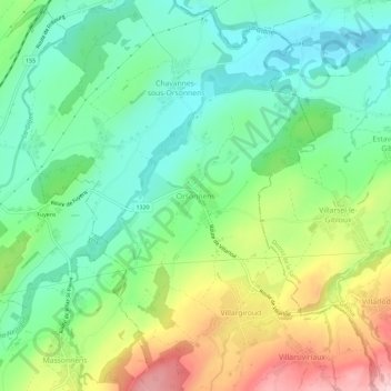 Carte topographique Orsonnens, altitude, relief