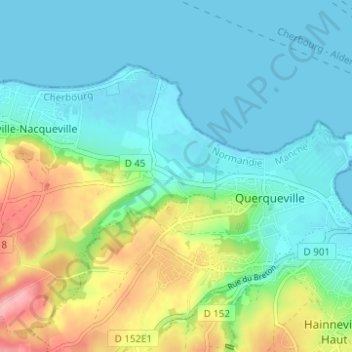 Carte topographique La Rivière, altitude, relief