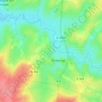 Carte topographique Le Pré Beuson, altitude, relief