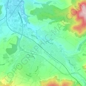 Carte topographique Frommern, altitude, relief