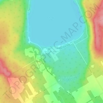 Carte topographique Thunder Beach, altitude, relief