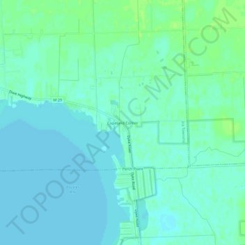 Carte topographique Copeland Corner, altitude, relief