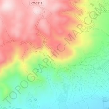 Carte topographique Las Ermitas, altitude, relief