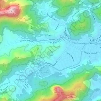 Carte topographique Morro da Capela, altitude, relief