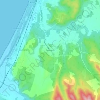 Carte topographique Rutherglen, altitude, relief