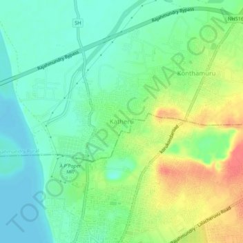 Carte topographique Katheru, altitude, relief