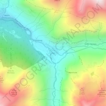 Carte topographique Lillaz, altitude, relief