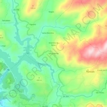 Carte topographique Santa Marta, altitude, relief