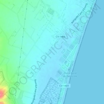 Carte topographique La Cadrona, altitude, relief