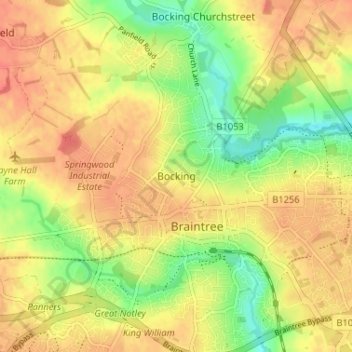 Carte topographique Bocking, altitude, relief