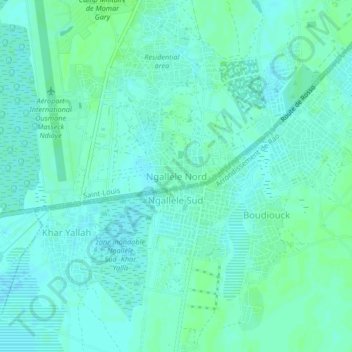 Carte topographique Ngalléle Nord, altitude, relief