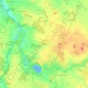 Carte topographique Le Piltier, altitude, relief
