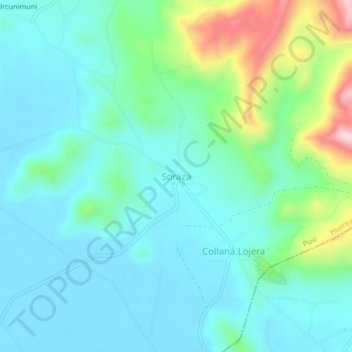 Carte topographique Soraza, altitude, relief