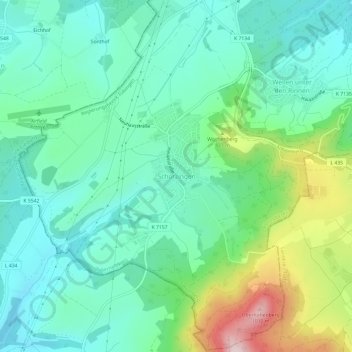 Carte topographique Schörzingen, altitude, relief