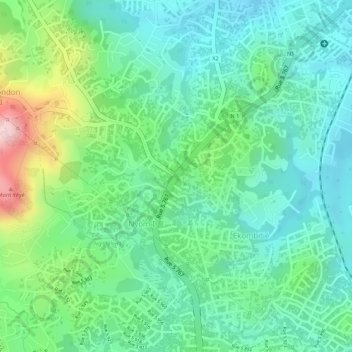 Carte topographique Carrefour Messassi, altitude, relief