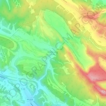 Carte topographique Villaescusa de Ecla, altitude, relief