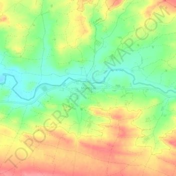 Carte topographique Montgai, altitude, relief